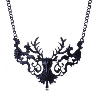 Gothic Black Deer Halloween Collar Necklace EG0054 - Egirldoll