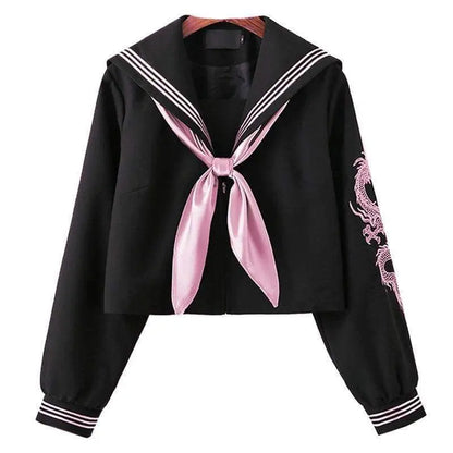 Gothic Black Embroidered JK School Uniform Suit EG15146 - Egirldoll