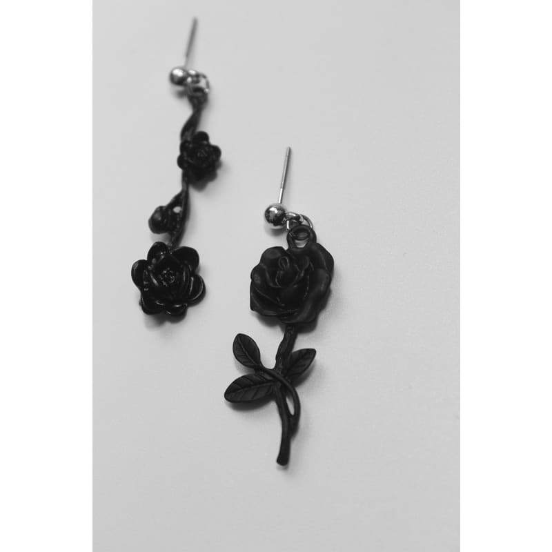 Gothic Black Rose Earrings EG16265 - Egirldoll