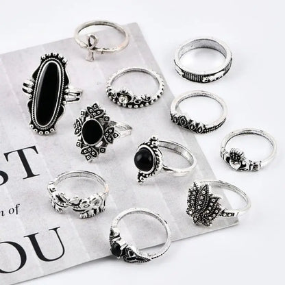 Gothic Bohemian 11-pcs Midi Rings Set EG206 - Egirldoll