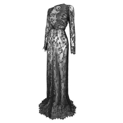 Gothic Bohemian Sexy Lace V-Neck Long Maxi Dress EG0076 - Egirldoll