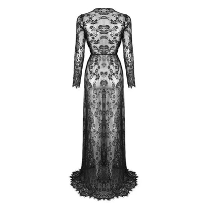 Gothic Bohemian Sexy Lace V-Neck Long Maxi Dress EG0076 - Egirldoll