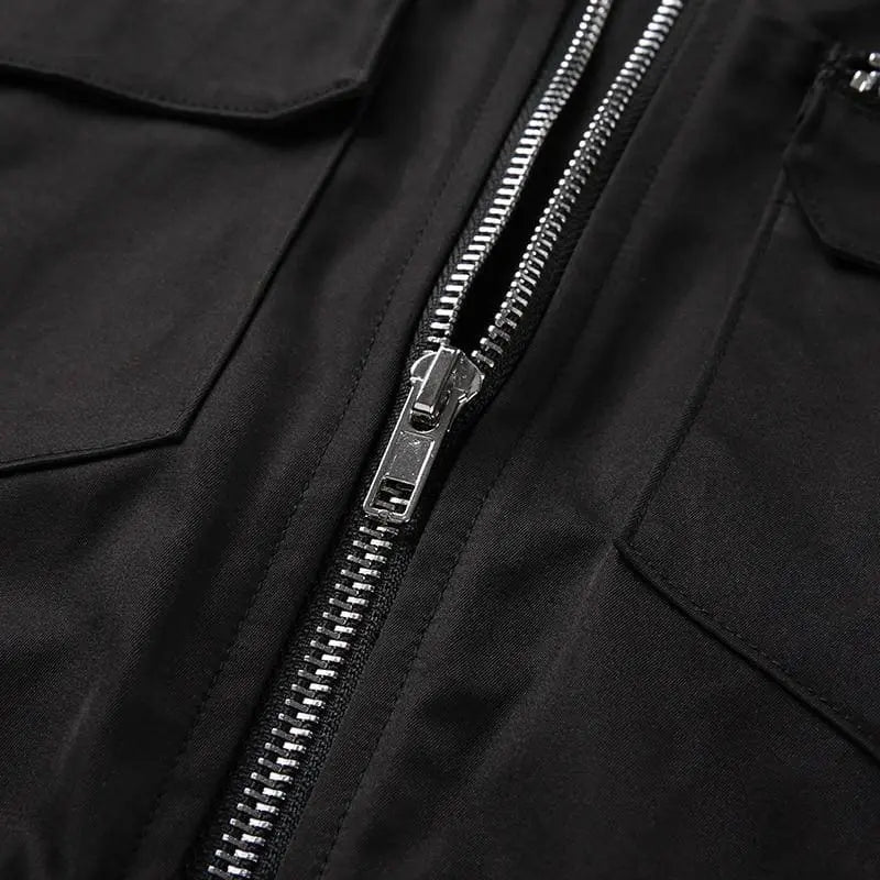 Gothic Buckle Cuffs Zip Up Crop Bomber Jacket EG0081 - Egirldoll