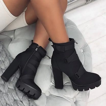 Gothic Buckle Straps Platform Boots EG0084 - Egirldoll