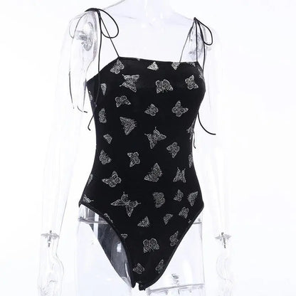 Gothic Butterfly Velvet Bodysuit EG0093 - Egirldoll