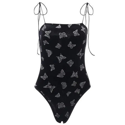 Gothic Butterfly Velvet Bodysuit EG0093 - Egirldoll