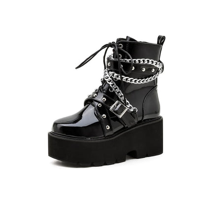 Gothic Chain Black Boots ON163 - Egirldoll