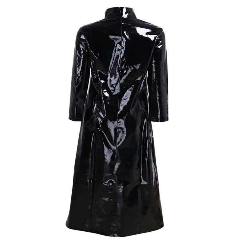 Gothic Clubwear PVC Leather Long Coat EG0123 - Egirldoll