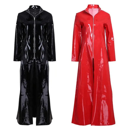 Gothic Clubwear PVC Leather Long Coat EG0123 - Egirldoll