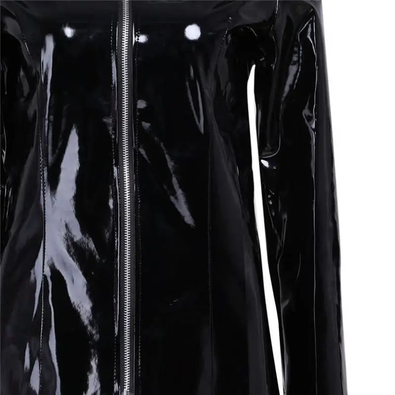 Gothic Clubwear PVC Leather Long Coat EG0123 - Egirldoll