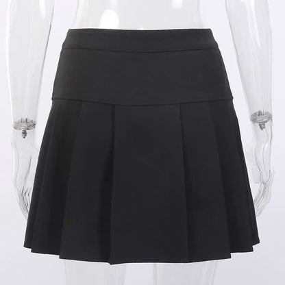 Gothic Cross Zipper Pleated Mini Skirt EG0140 - Egirldoll