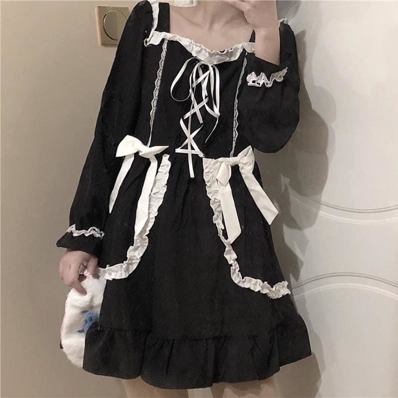 Gothic Cute Girl Bow Tie Dress EG271 - Egirldoll