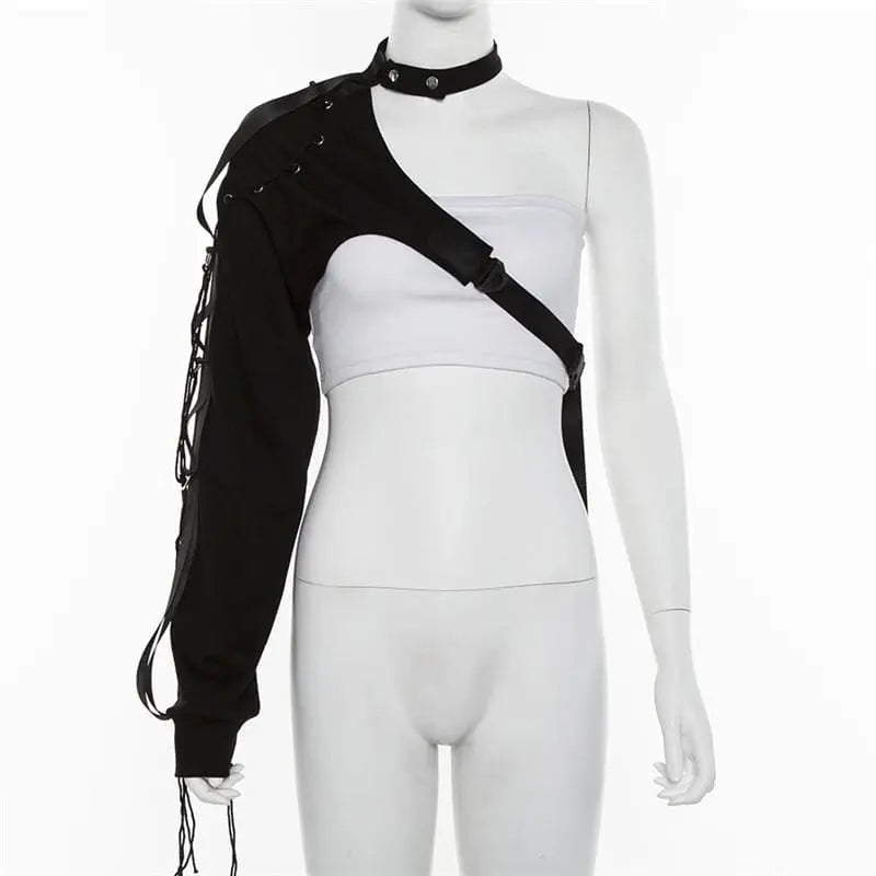 Gothic Cyberpunk One Sleeve Buckle Outerwear EG0152 - Egirldoll