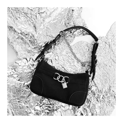 Gothic Cyberpunk Padlock and Chain Shoulder Bag EG017 - Egirldoll