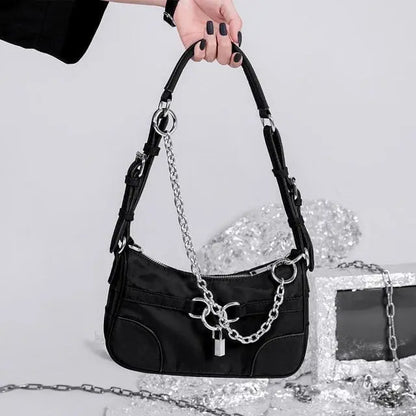 Gothic Cyberpunk Padlock and Chain Shoulder Bag EG017 - Egirldoll