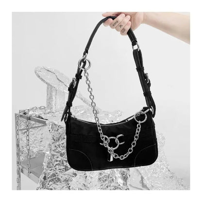 Gothic Cyberpunk Padlock and Chain Shoulder Bag EG017 - Egirldoll