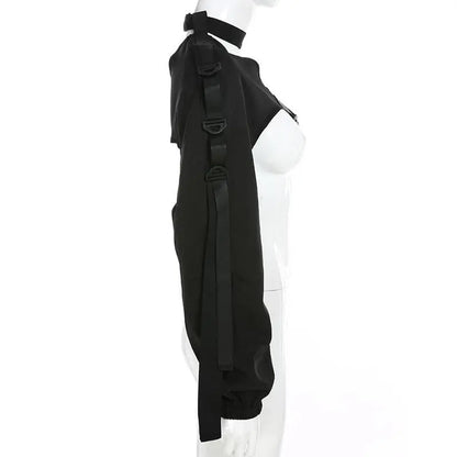 Gothic Cyberpunk Streetwear Reflective One Shoulder Sleeve Outerwear (Available in 3 colors) EG381 - Egirldoll