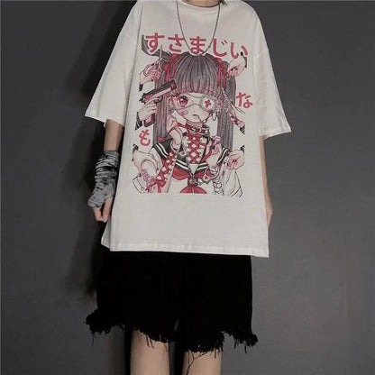 Gothic Dark Yami Kawaii Eyepatch Doll Oversized Shirt EG0160 - Egirldoll