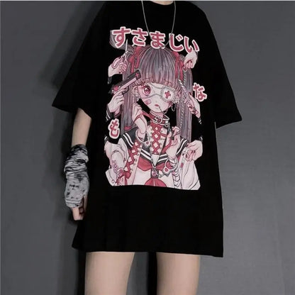 Gothic Dark Yami Kawaii Eyepatch Doll Oversized Shirt EG0160 - Egirldoll