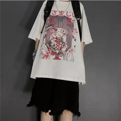 Gothic Dark Yami Kawaii Eyepatch Doll Oversized Shirt EG0160 - Egirldoll