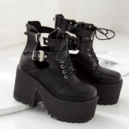 Gothic Double Ankle Strap Platform Shoes EG0165 - Egirldoll