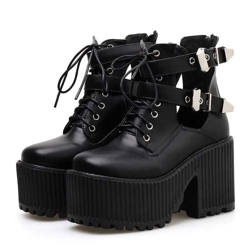 Gothic Double Ankle Strap Platform Shoes EG0165 - Egirldoll