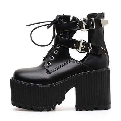 Gothic Double Ankle Strap Platform Shoes EG0165 - Egirldoll