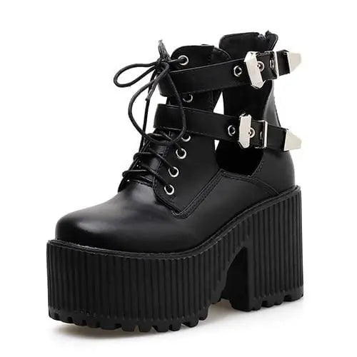 Gothic Double Ankle Strap Platform Shoes EG0165 - Egirldoll