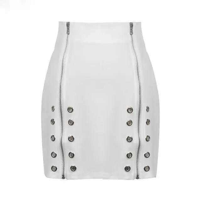 Gothic Double Zipper High Waist Skirt EG0172 - Egirldoll