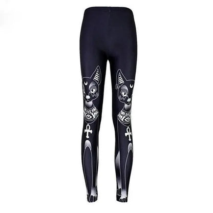 Gothic Egyptian Moon Cat Ankh Leggings EG0177 - Egirldoll