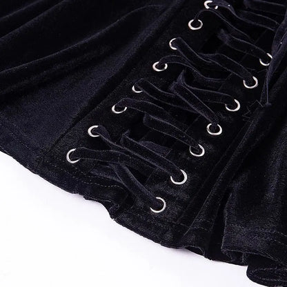 Gothic Elegant Lace Up Mini Skirt EG0180 - Egirldoll