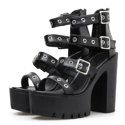 Gothic Eyelet Straps Platform Sandals EG0187 - Egirldoll