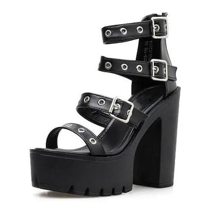 Gothic Eyelet Straps Platform Sandals EG0187 - Egirldoll