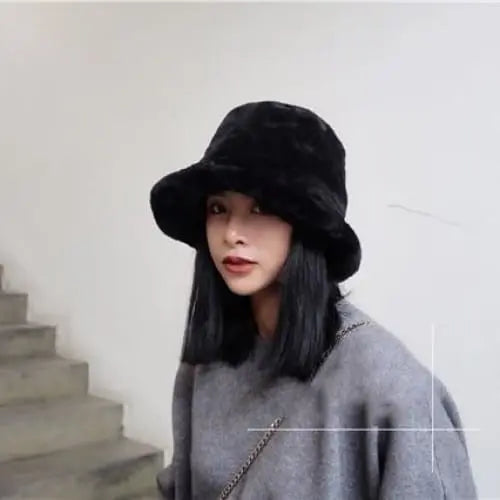 Gothic Faux Fur Bucket Hat EG0189 - Egirldoll