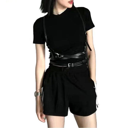 Gothic Faux Leather Body Harness Belt EG0192 - Egirldoll