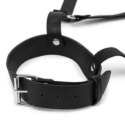 Gothic Faux Leather Choker Chest O-Ring Harness EG521 - Egirldoll