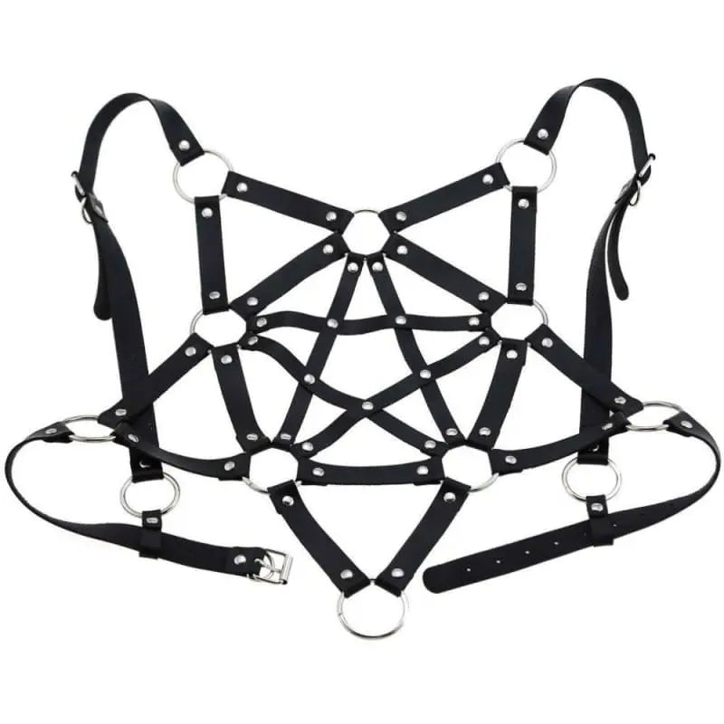 Gothic Faux Leather Pentagram Body Harness EG0203 - Egirldoll