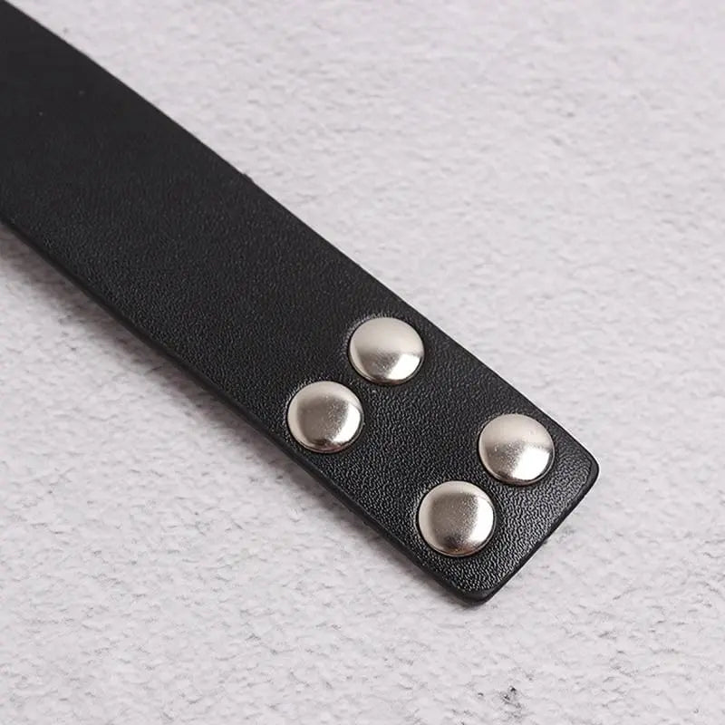 Gothic Faux Leather Thick Chain Choker Necklace EG0206 - Egirldoll