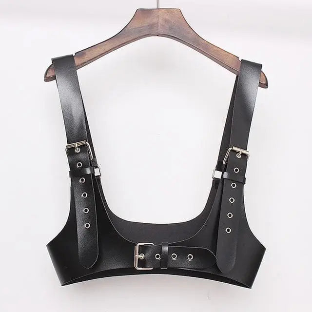 Gothic Faux Leather Triple Buckles Harness EG261 - Egirldoll