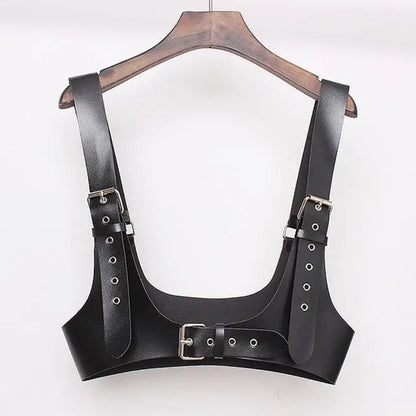 Gothic Faux Leather Triple Buckles Harness EG261 - Egirldoll