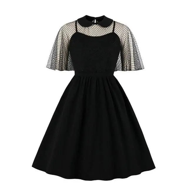 Gothic Fishnet Cape Vintage Dress EG060 - Egirldoll
