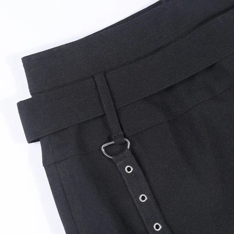 Gothic Grommet Straps Zip Up Pencil Mini Skirt EG0231 - Egirldoll