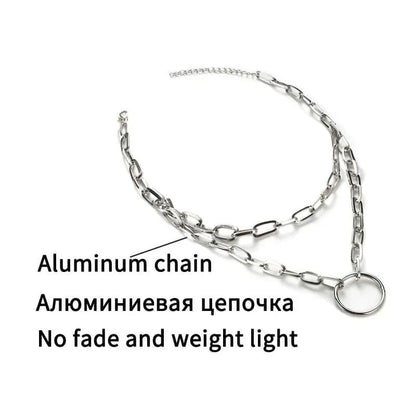 Gothic Grunge Chain O-Ring Necklace EG0253 - Egirldoll