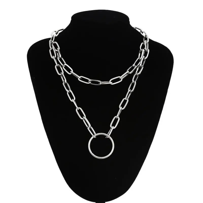 Gothic Grunge Chain O-Ring Necklace EG0253 - Egirldoll