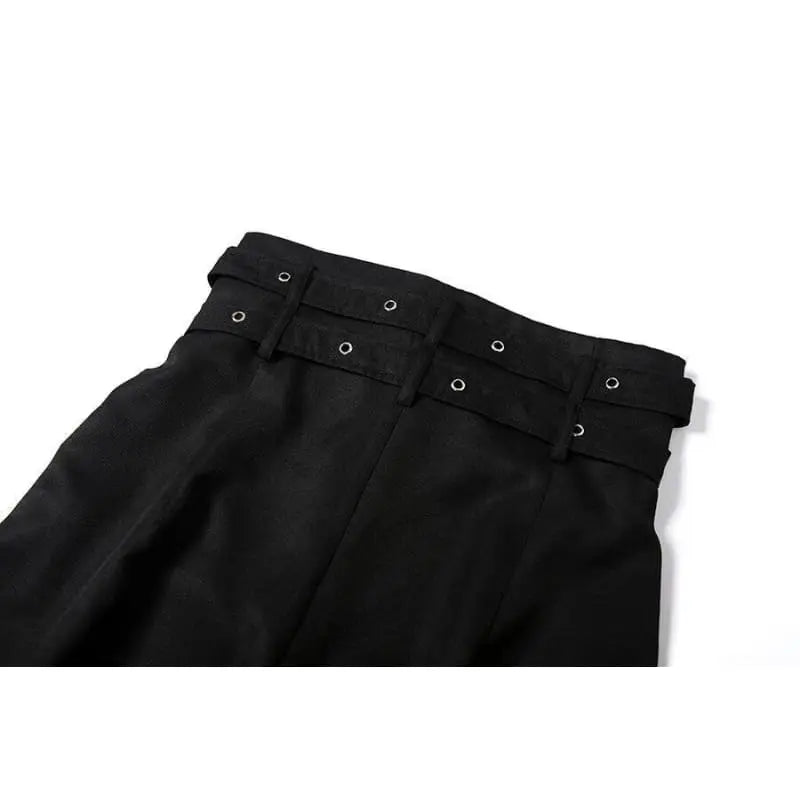Gothic Grunge Double Belt High Waist Pants EG0269 - Egirldoll