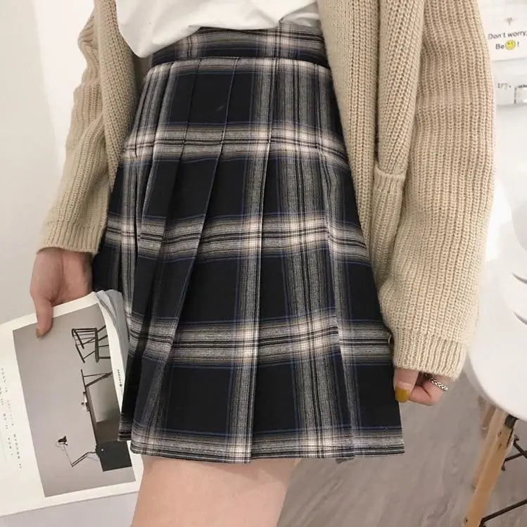 Gothic Grunge Harajuku Pleated Plaid Skirt (S to 5XL) EG0303 - Egirldoll
