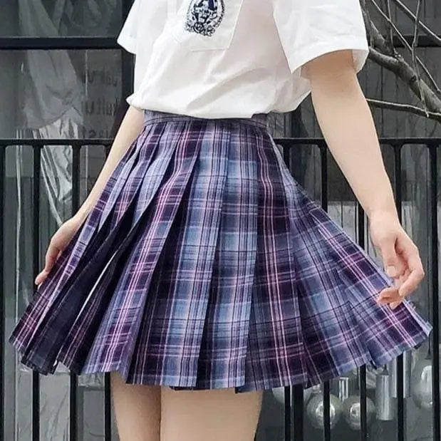 Gothic Grunge Harajuku Schoolgirl High Waist Plaid Mini Skirt (Available in 4 colors) EG022 - Egirldoll