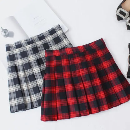 Gothic Grunge Harajuku Schoolgirl Pleated Plaid Skirt EG348 - Egirldoll