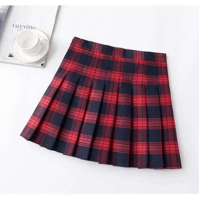 Gothic Grunge Harajuku Schoolgirl Pleated Plaid Skirt EG348 - Egirldoll