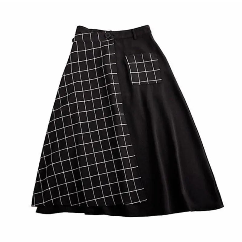 Gothic Grunge Harajuku Solid and Grid Skirt EG0306 - Egirldoll